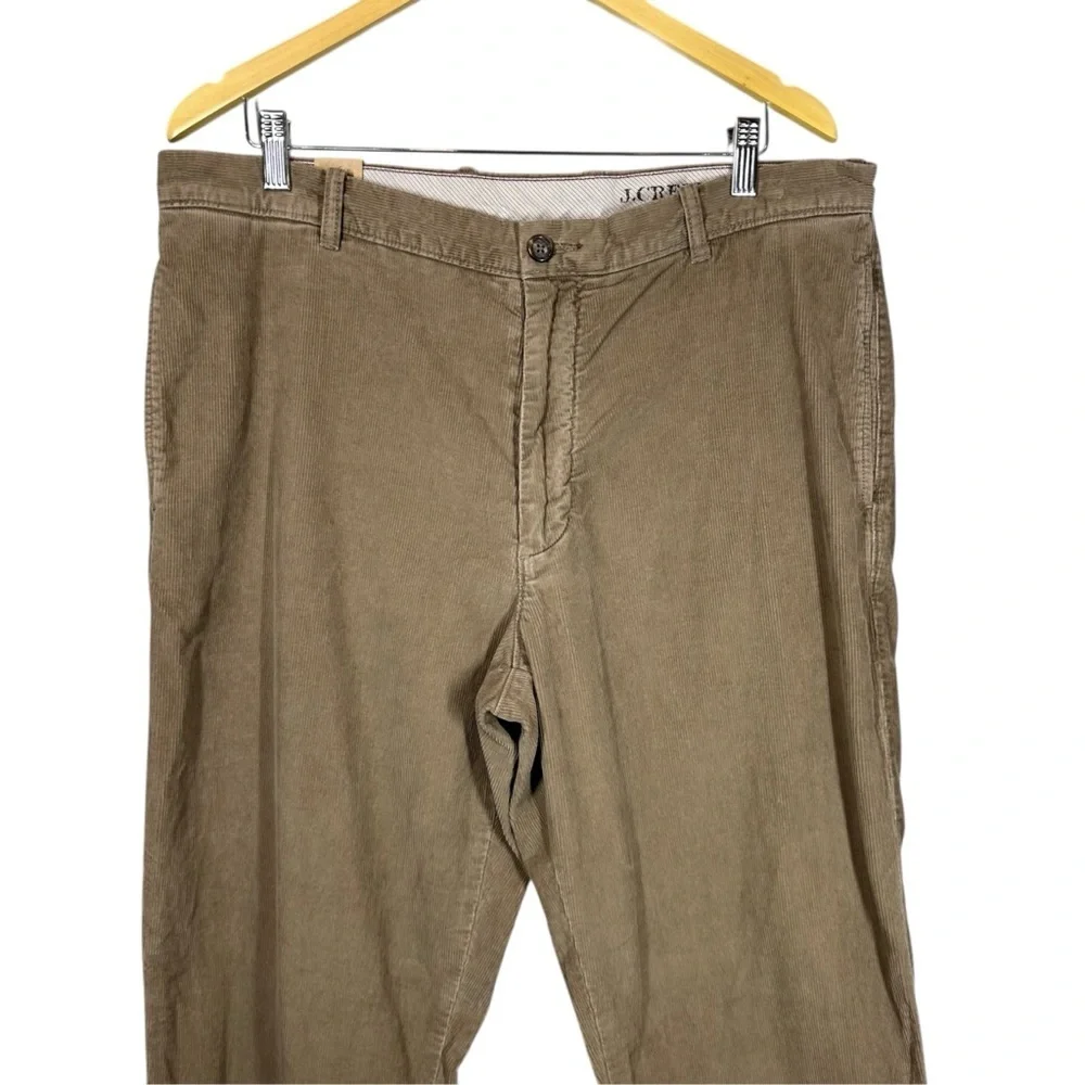 J.CREW Men's 36 X 32 Regular Brown Flat Front Vintage Cords